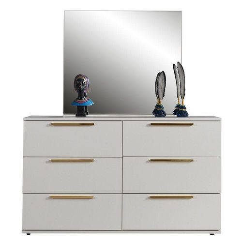 Serenity Dresser with Mirror - Mud Cream / Golden