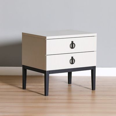 Defne Nightstand - Set of 2 - Cream/Black - With 2-Year Warranty