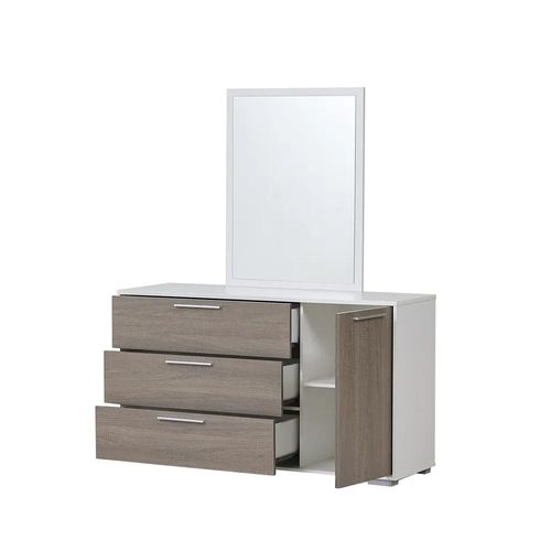 V2 Thomas Dresser With Mirror - White / Walnut