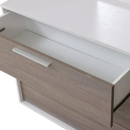 V2 Thomas Dresser With Mirror - White / Walnut