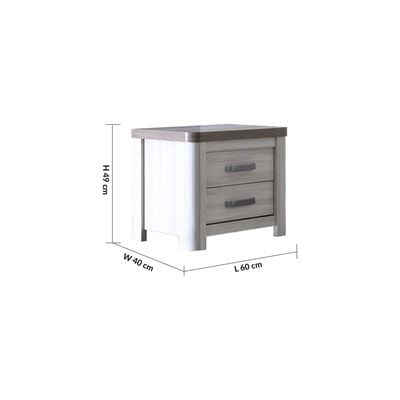 Olivos Nightstand - Ash Grey/Oak - With 2-Year Warranty 