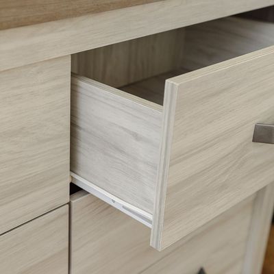 Olivos 6 Drawers Dresser with Mirror - Ash Grey / Oak