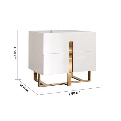 New Poliana Nightstand - Beige - With 2-Year Warranty