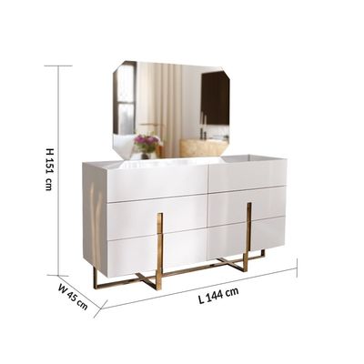 New Poliana Dresser with Mirror and Stool - Beige - With 2-Year Warranty