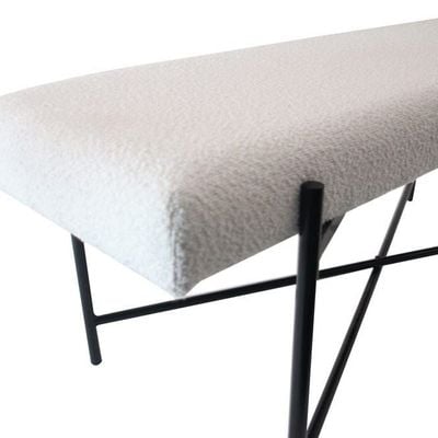 Arm Bed Bench - White/Black - 122x42x45 cm - With 2-Year Warranty