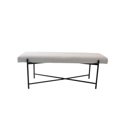 Arm Bed Bench - White/Black - 122x42x45 cm - With 2-Year Warranty