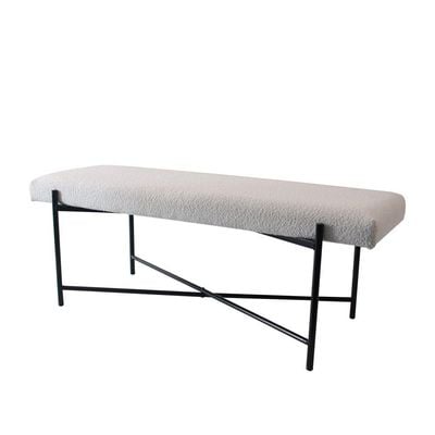 Arm Bed Bench - White/Black - 122x42x45 cm - With 2-Year Warranty