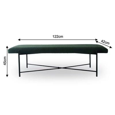 Arm Bed Bench - Green - 122x42x45 cm - With 2-Year Warranty