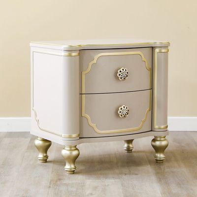 V2 Zelda Night Stand Set of 2 - Lt. Grey / Golden