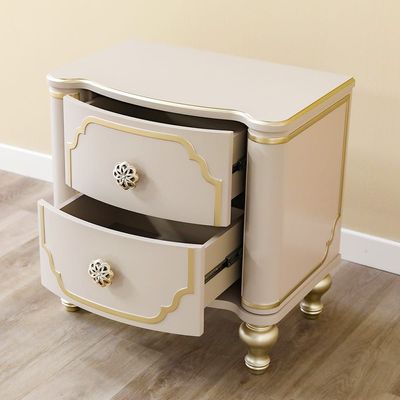 V2 Zelda Night Stand Set of 2 - Lt. Grey / Golden