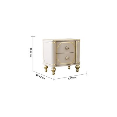 V2 Zelda Night Stand Set of 2 - Lt. Grey / Golden