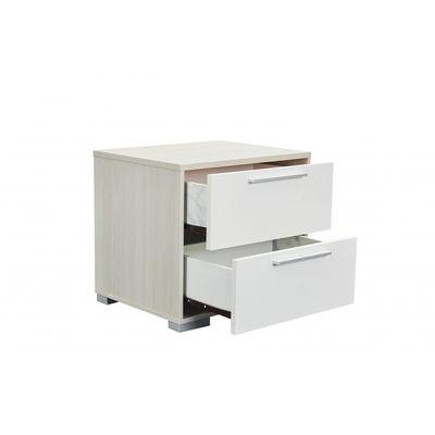 Thomas Night Stand - White/Light Oak - With 2-Year Warranty