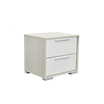 Thomas Night Stand - White/Light Oak - With 2-Year Warranty