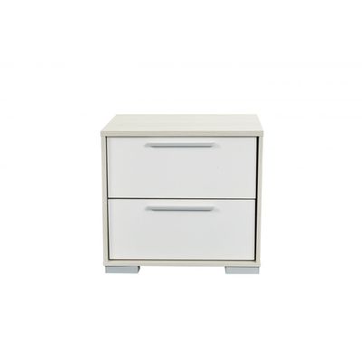 Thomas Night Stand - White/Light Oak - With 2-Year Warranty