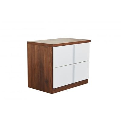 New Allano Night Stand - Dark Walnut/White - With 2-Year Warranty