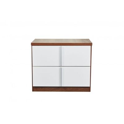 New Allano Night Stand - Dark Walnut/White - With 2-Year Warranty