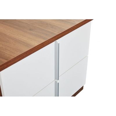 New Allano Night Stand - Dark Walnut/White - With 2-Year Warranty