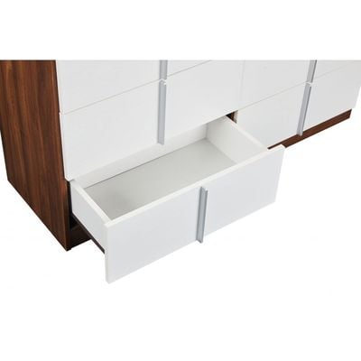 New Allano Dresser with Mirror - Dark Walnut/White - With 2-Year Warranty