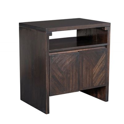 Ingram 2-Door Solid Wood Nightstand - Dark Walnut - With 2-Year Warranty