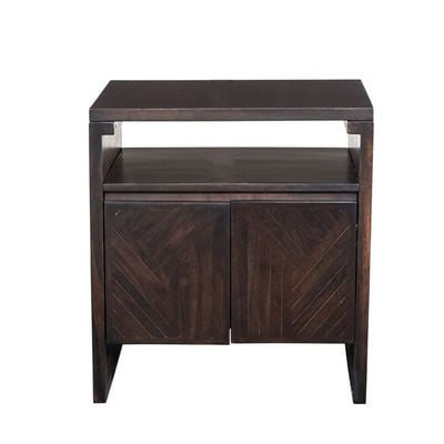 Ingram 2-Door Solid Wood Nightstand - Dark Walnut - With 2-Year Warranty