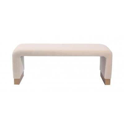 Bowen Boucle Fabric Bench - Cream