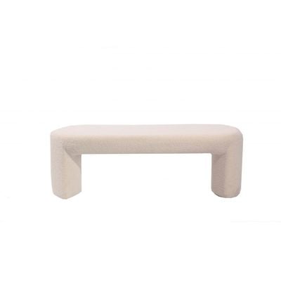 Edlyn Boucle Fabric bench-Cream