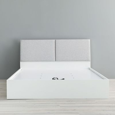Palomeze 180x200 King Bed with Hydraulic and Headboard storage - White/Black - With 2-Year Warranty