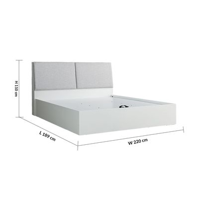 Palomeze 180x200 King Bed with Hydraulic and Headboard storage - White/Black - With 2-Year Warranty