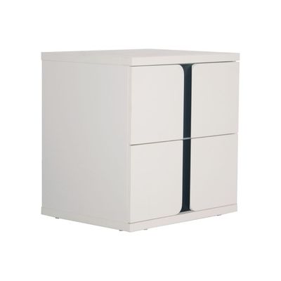 Palomeze Night Stand - White/Black - With 2-Year Warranty