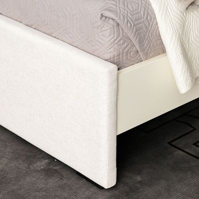 Zian 180x200 King Bed - Beige/SS Silver - With 2-Year Warranty