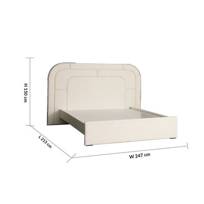 Zian 180x200 King Bed - Beige/SS Silver - With 2-Year Warranty