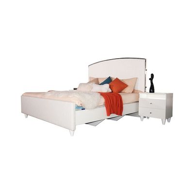 Raigor 180x200 King Bed - White/Silver - With 2-Year Warranty