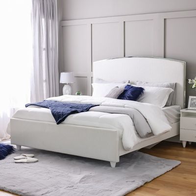 Raigor 180x200 King Bed - White/Silver - With 2-Year Warranty