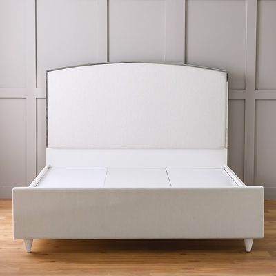 Raigor 180x200 King Bed - White/Silver - With 2-Year Warranty