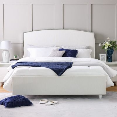 Raigor 180x200 King Bed - White/Silver - With 2-Year Warranty