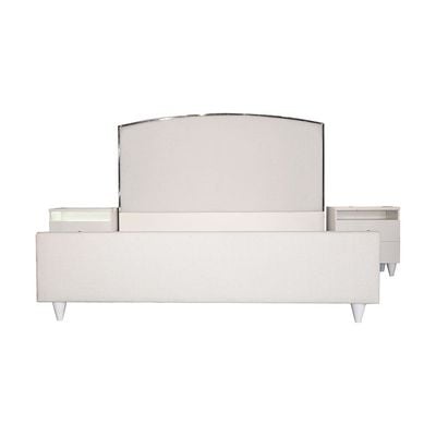 Raigor 180x200 King Bed - White/Silver - With 2-Year Warranty