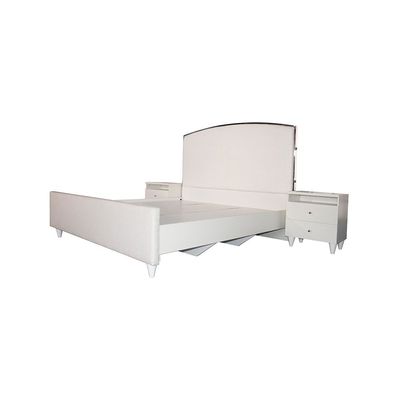 Raigor 180x200 King Bed - White/Silver - With 2-Year Warranty