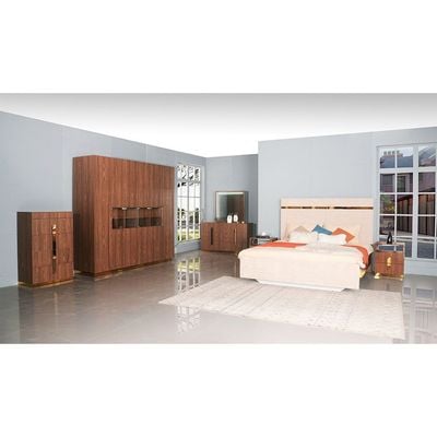 Ronin Bedroom Set - Beige/Golden - With 2-Year Warranty