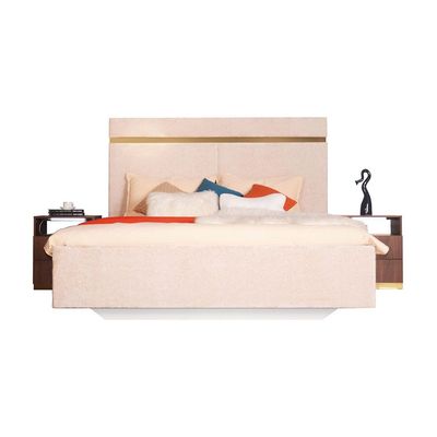 Ronin 180x200 King Bed - Beige/Golden - With 2-Year Warranty