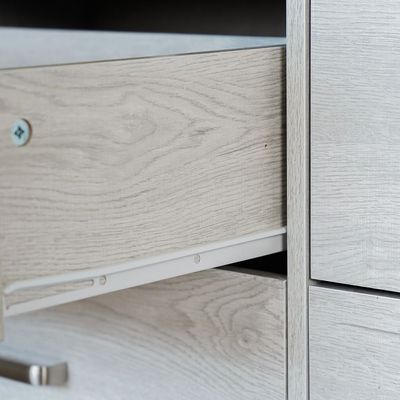 Zirco 6-Drawer Dresser with Mirror - White Oak - With 2-Year Warranty