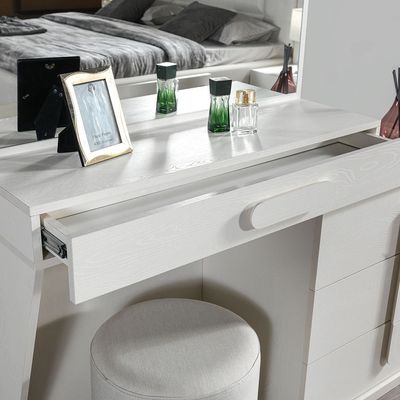 Erza Dresser with Mirror and Stool - White - With 2-Year Warranty