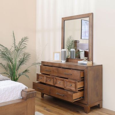 Oliva Dresser with Mirror - Walnut