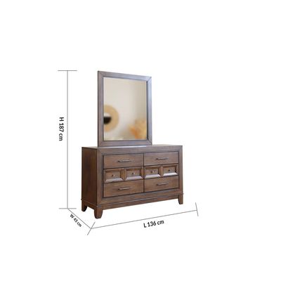 Oliva Dresser with Mirror - Walnut