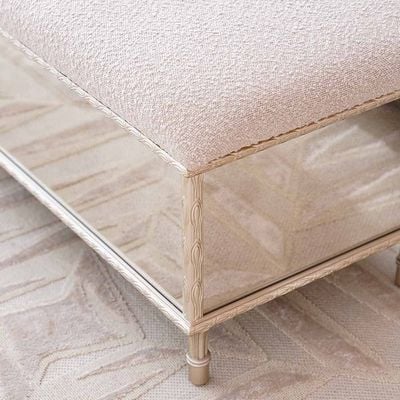 Renies Bed Bench with Storage - White/Gold - With 2-Year Warranty