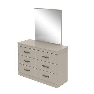 Chloe Dresser with Mirror - Taupe - With 2-Year Warranty