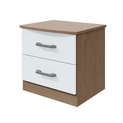 Amelia Night Stand - Light Oak / White