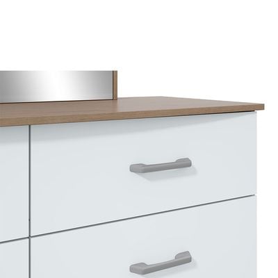 Amelia Dresser with Mirror - Light Oak/White - With 2-Year Warranty