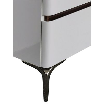 Santelmo Night Stand - High Gloss Light Grey - With 2-Year Warranty