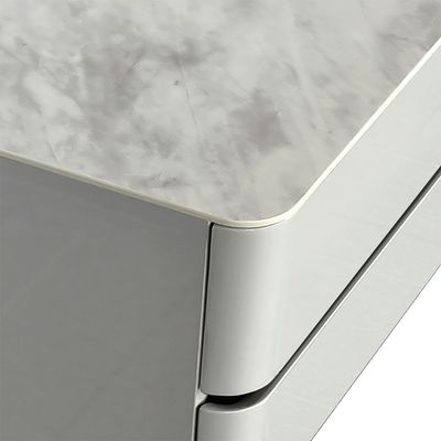 Santelmo Night Stand - High Gloss Light Grey - With 2-Year Warranty