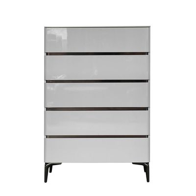 Santelmo Chest of 5 Drawers - High Gloss Light Grey